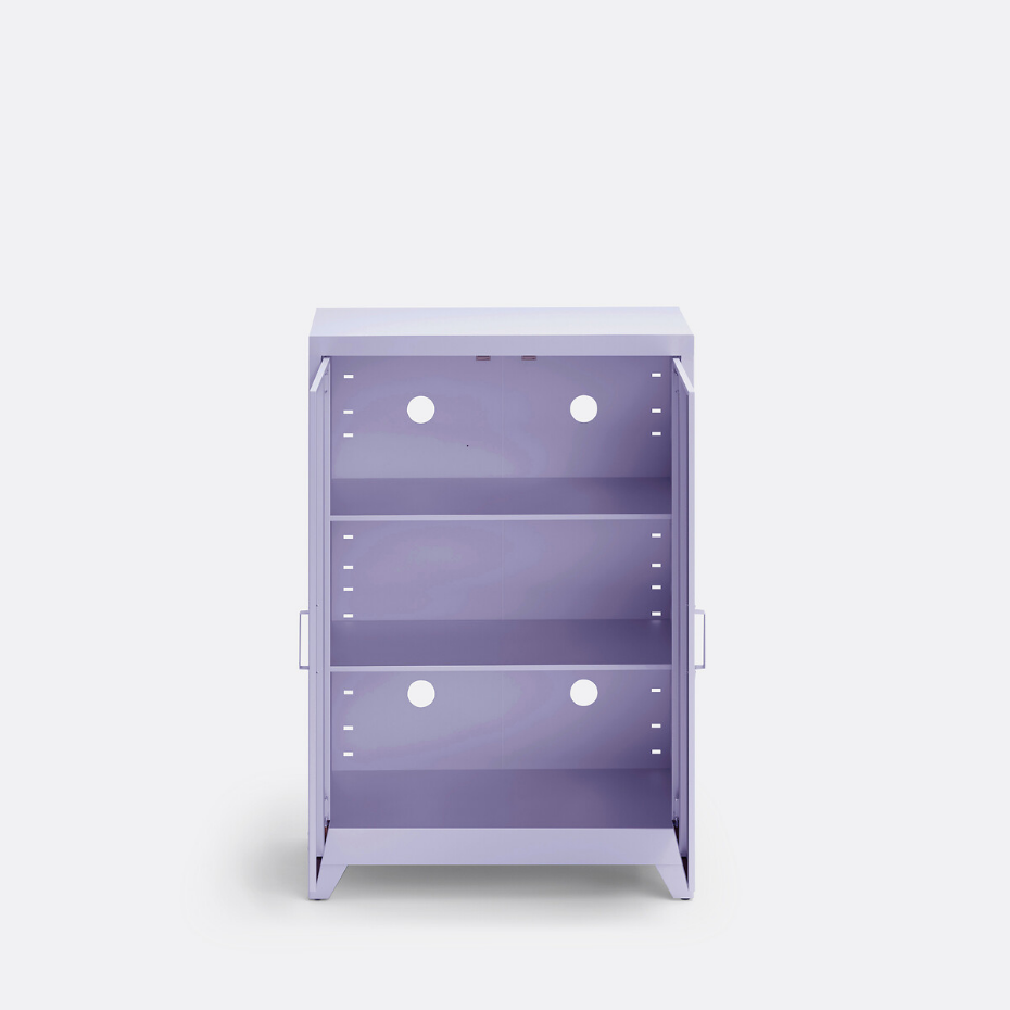 Armoire basse 2 portes en métal acier, Hiba