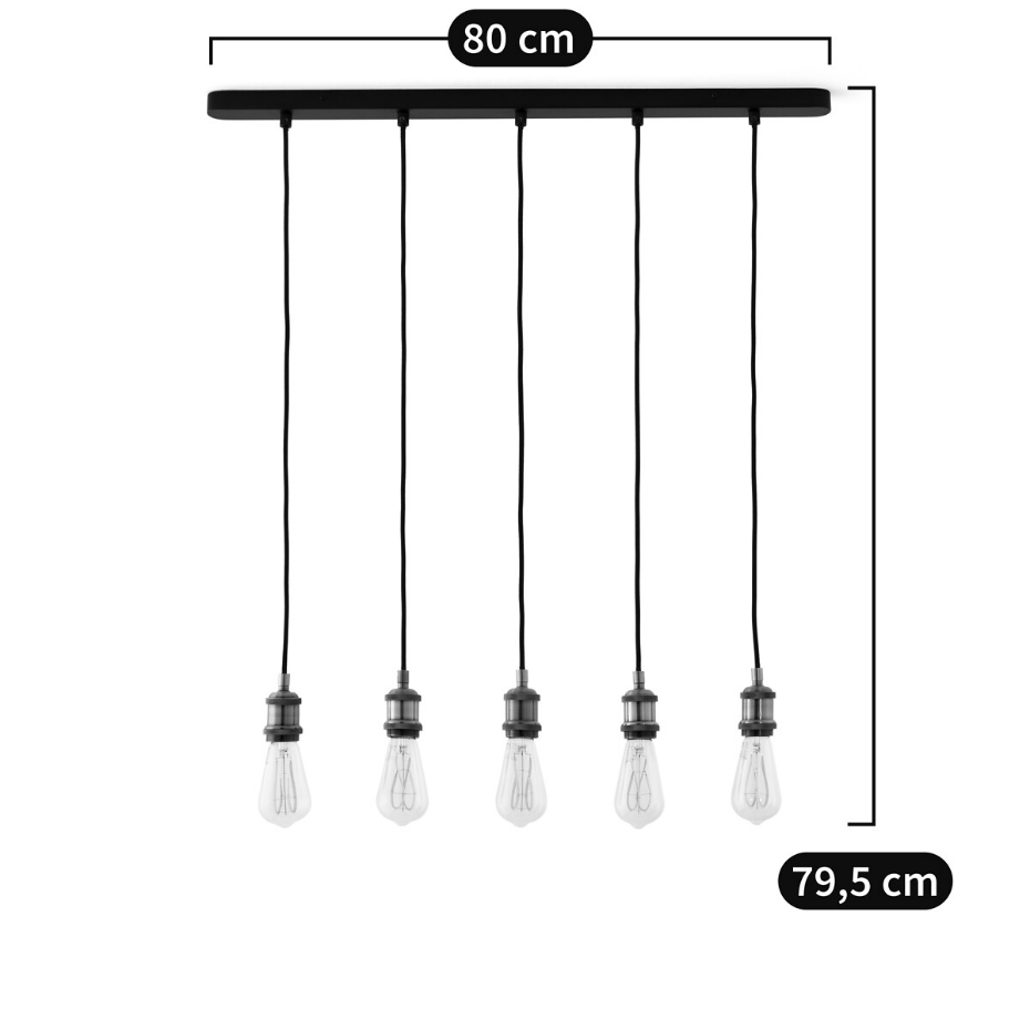 Suspension grappe métal fer et tissu, Palatina