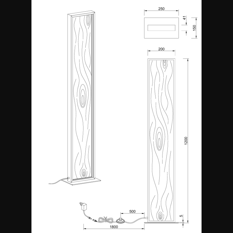 Lampadaire design en bois scandinave, KALEA