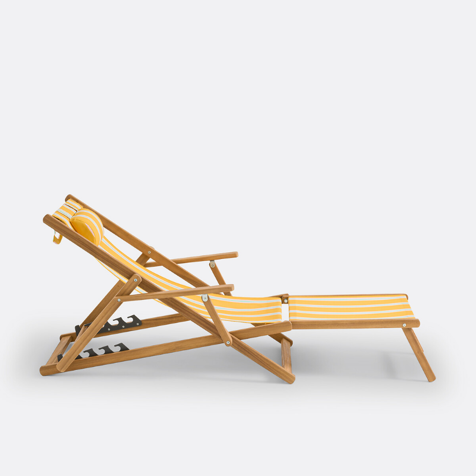 Chaise longue acacia et toile, Veniza