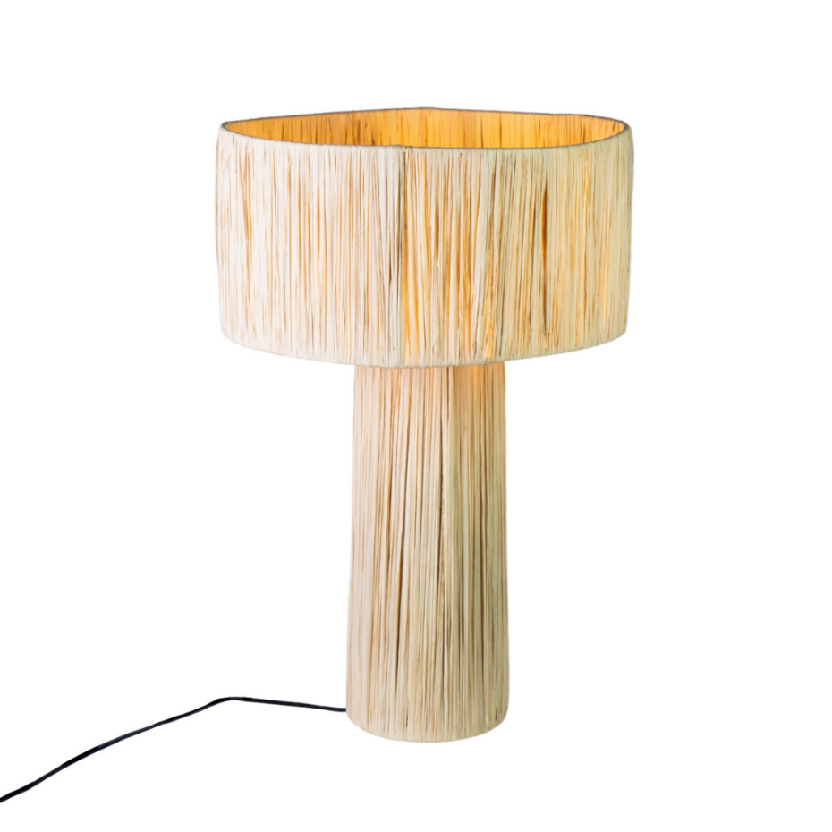 Lampe à poser en raphia ROSY XL