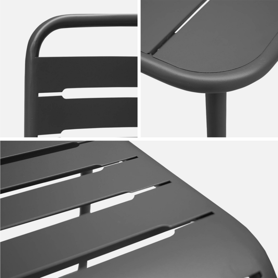 Table de jardin métal + 8 assises AMÉLIA