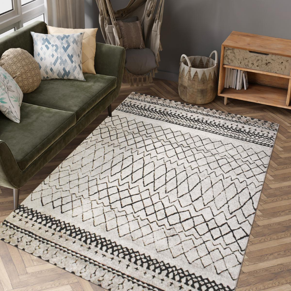 Tapis berbère tissé motifs tribaux LYN8  MABAL