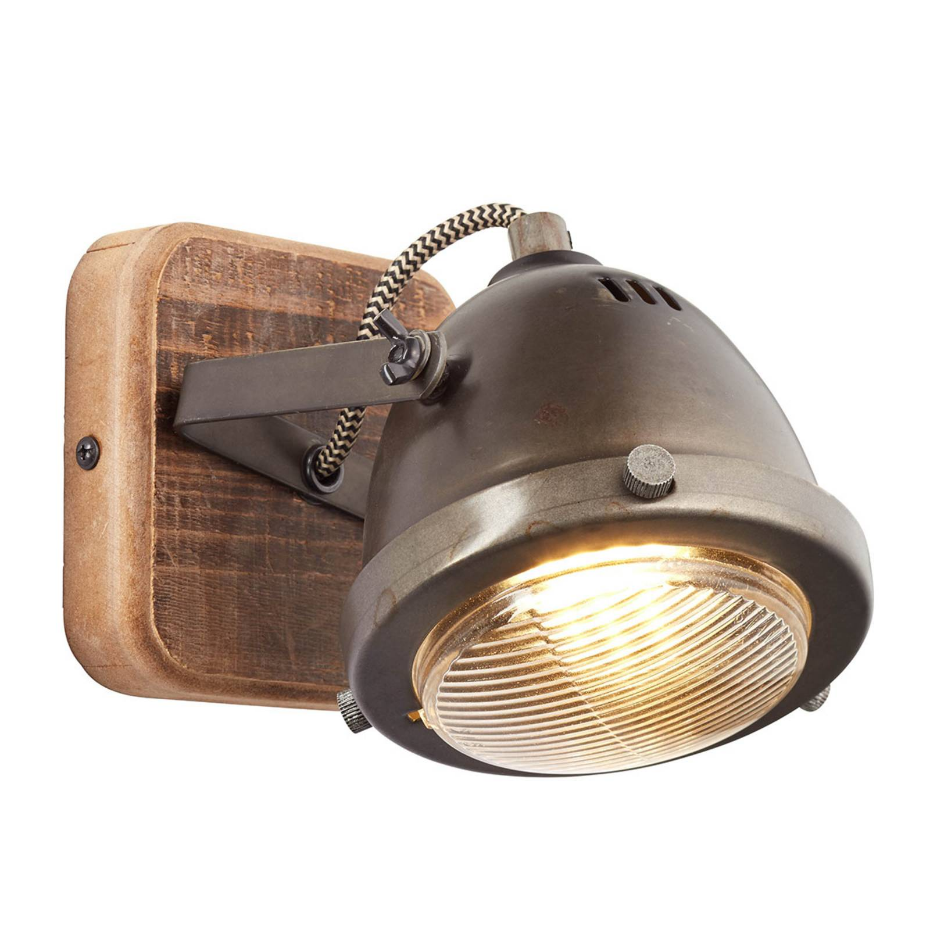 Projecteur halogène en bois industriel