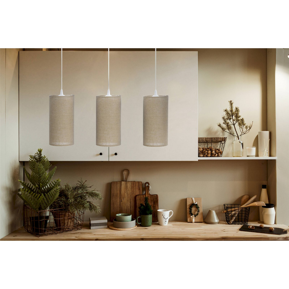 Suspension rectangulaire en tissu compatible LED Boho Elegant
