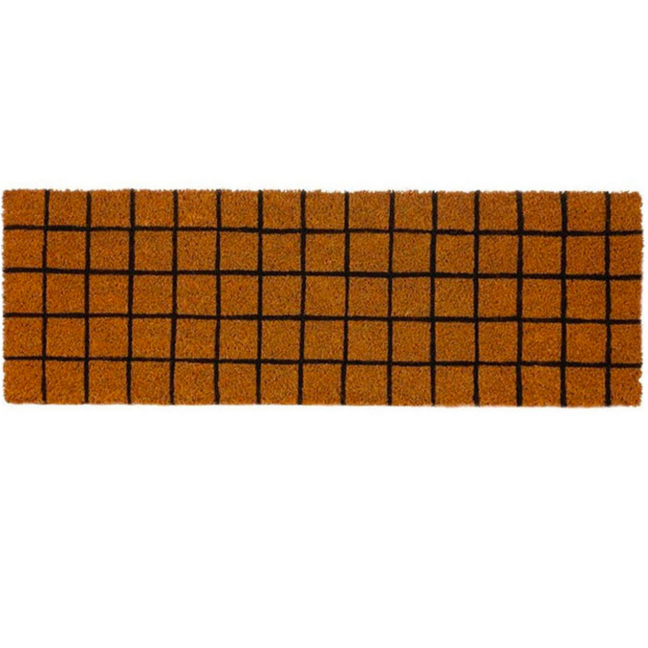 Paillasson Long Étroit Coco Carreaux - 75x25cm