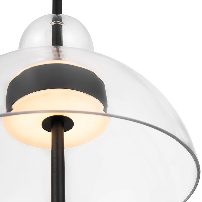 Suspension LED moderne 1 abat-jour en verre NORA
