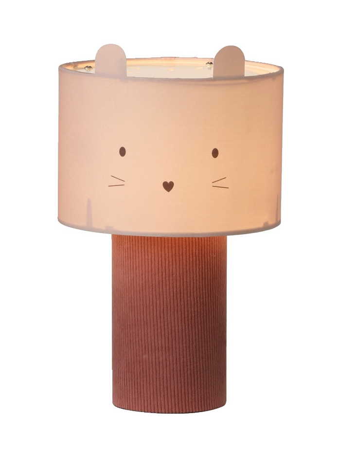 Lampe à poser tête d'animal et pied en velours