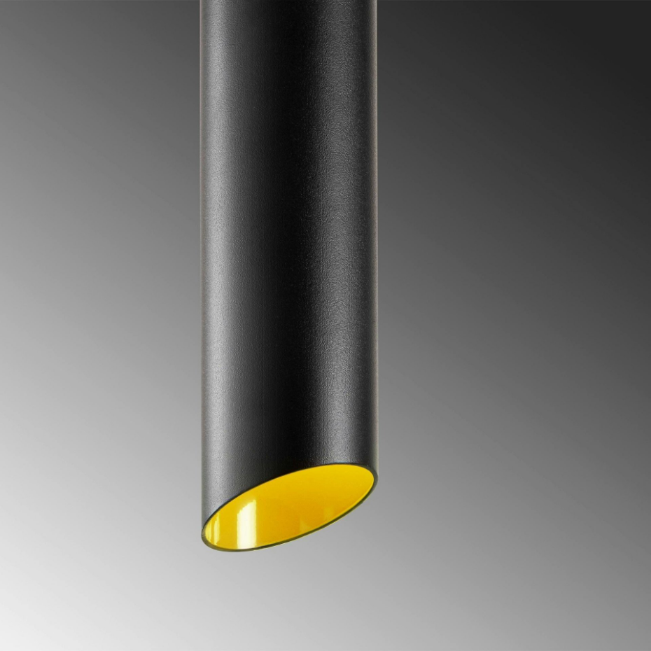 Lampe de chevet suspendue noire mat, forme cylindre SILE