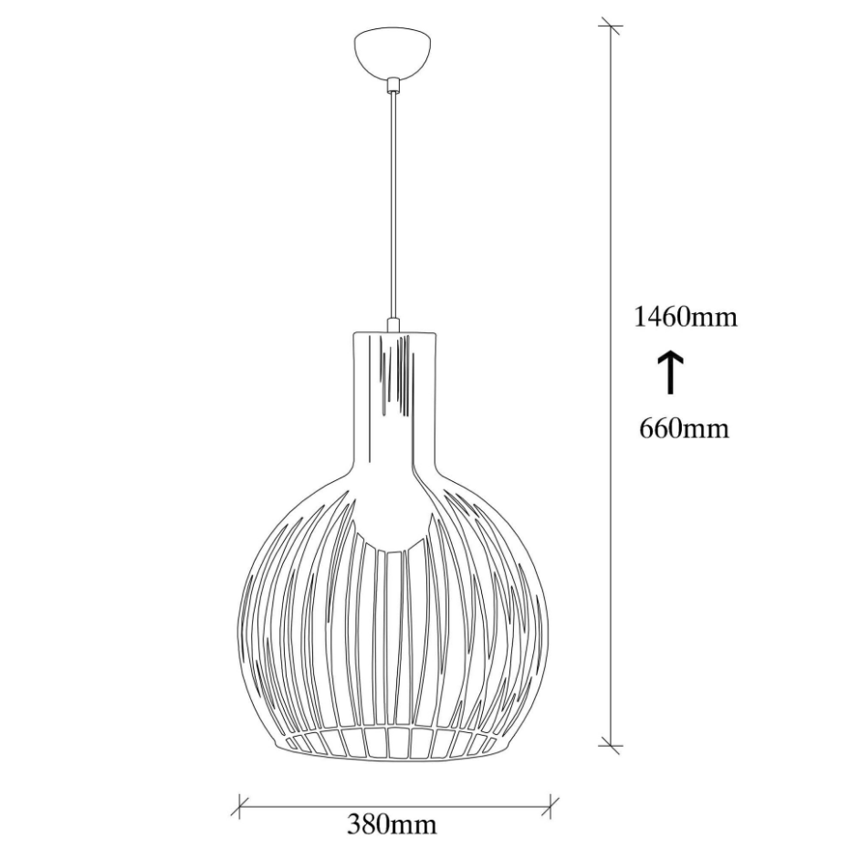 Suspension noire filaire – design globe moderne ERZIN
