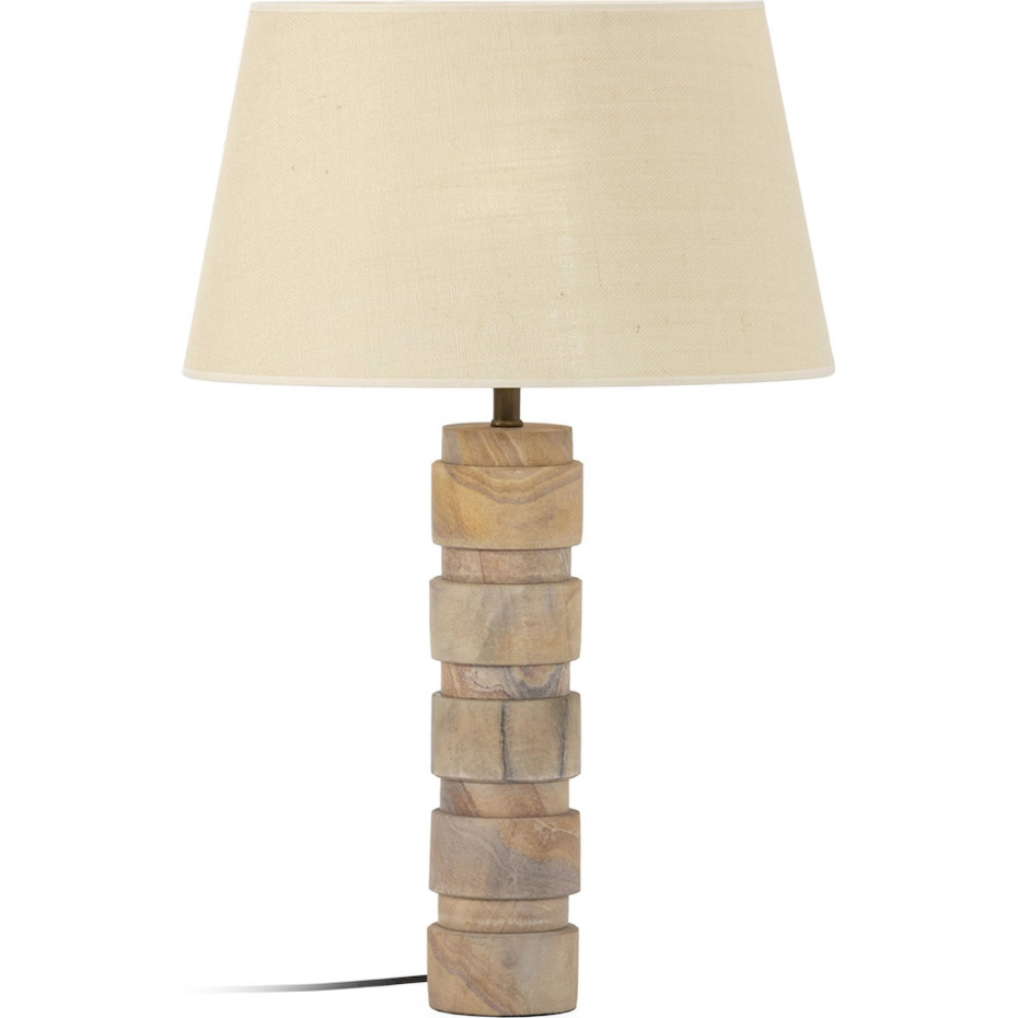 Lampe de table en marbre travertin design contemporain carré