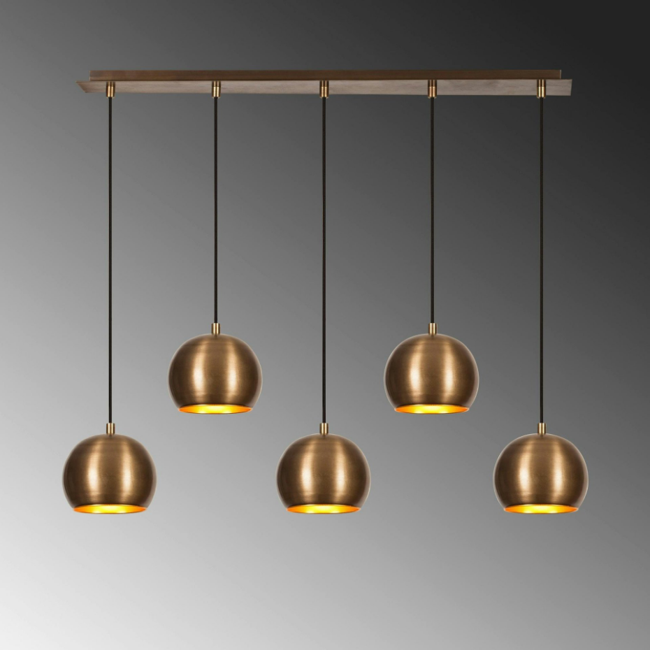 Suspension de table vintage en métal 5 globes SILE
