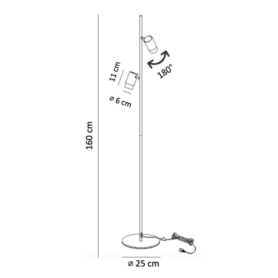 Grand lampadaire multi spot - ELYA
