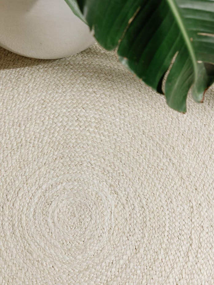 Tapis rond de jute tissé main JUTTA