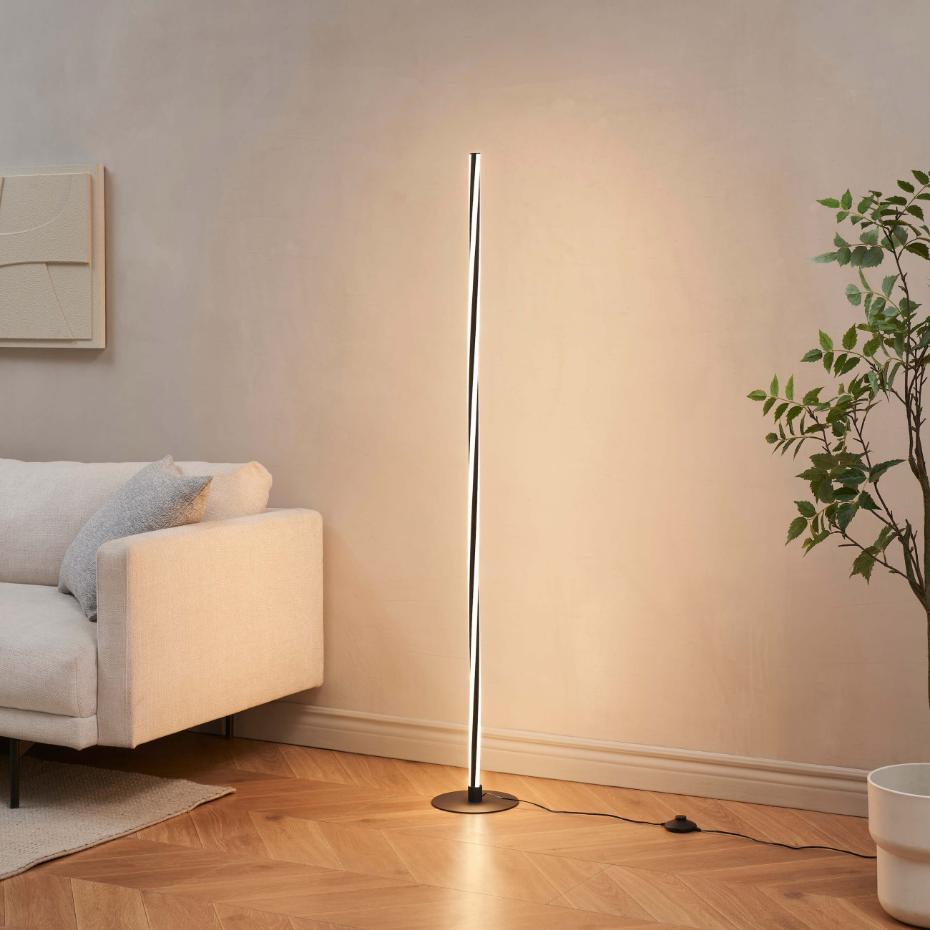 Lampadaire torsadé avec variateur - TELVO