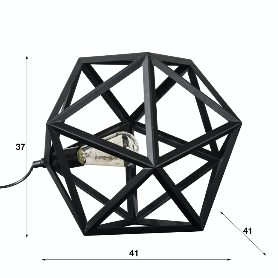 Lampe à poser moderne hexagonale métal noir TRIBECA