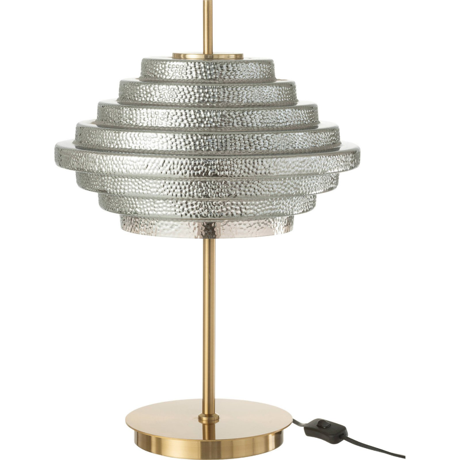 Lampe de table LED en verre et métal rond