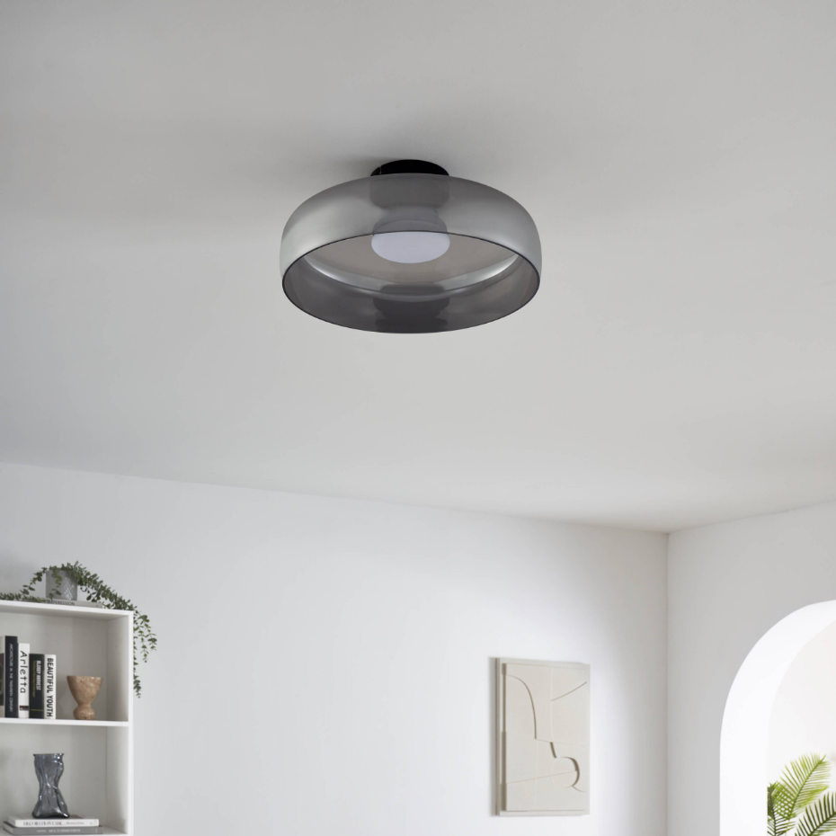 Plafonnier LED en verre fumé - RICCARDO