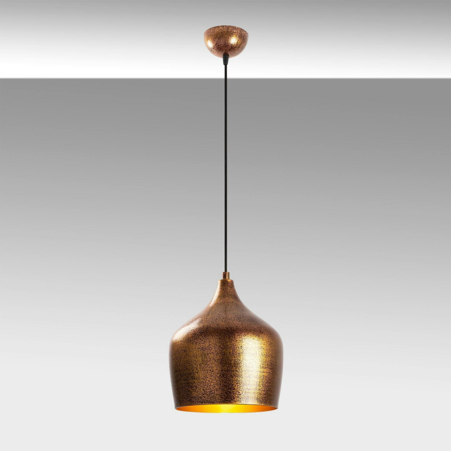 Suspension vintage cuisine – métal moucheté cuivré SILE