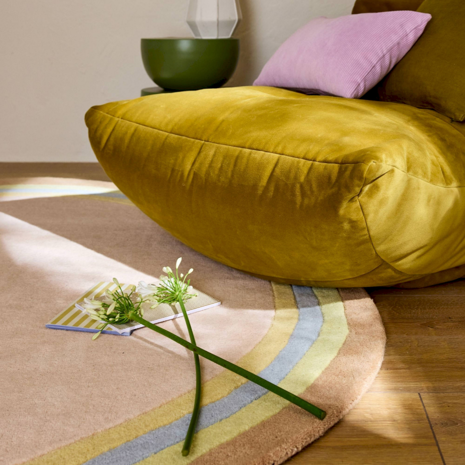 Tapis en laine et coton forme organique