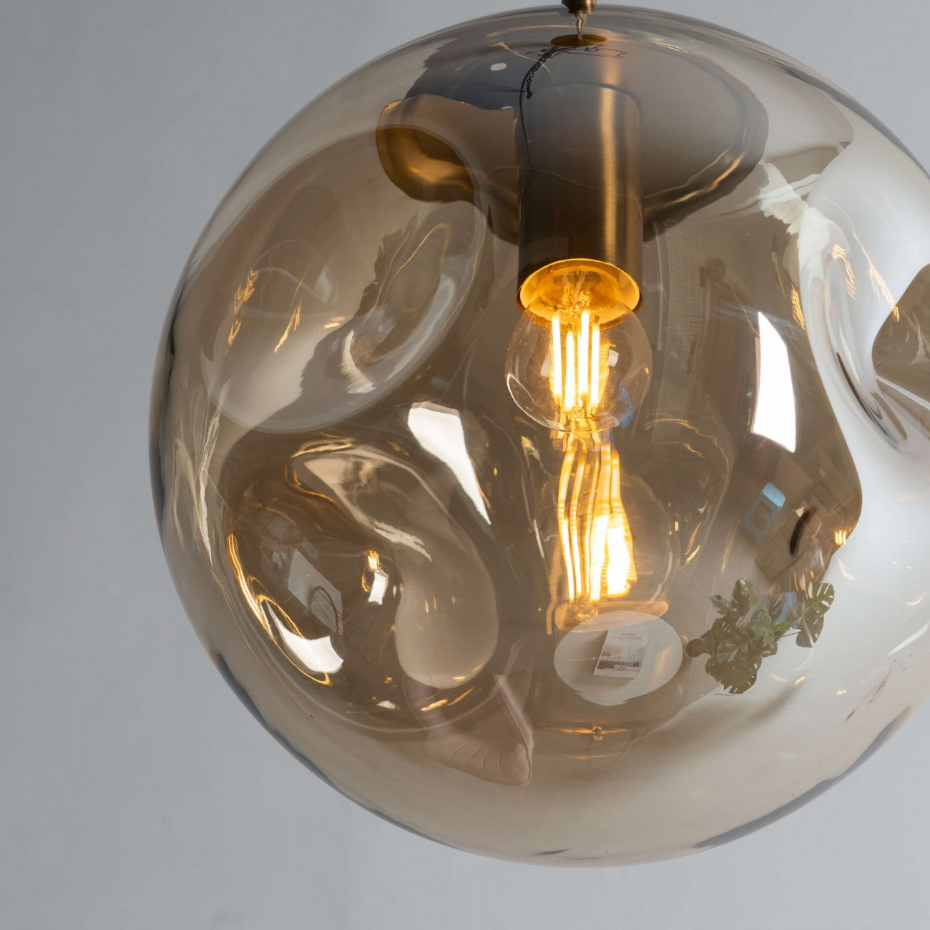 Suspension design en verre et laiton - NOUROT