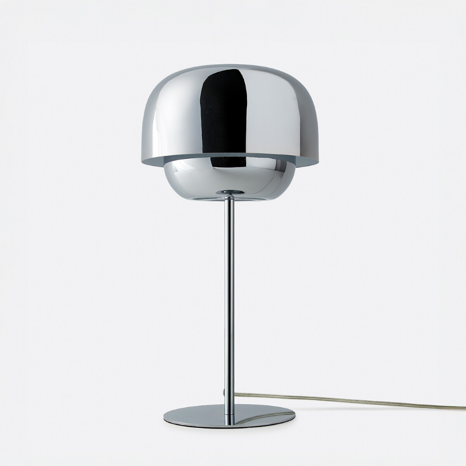 Lampe à poser en métal fer chrome, Kinoko