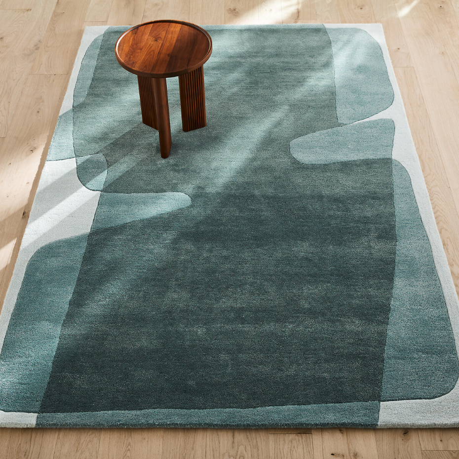Tapis en lyocell et laine, tufté main, Caldera