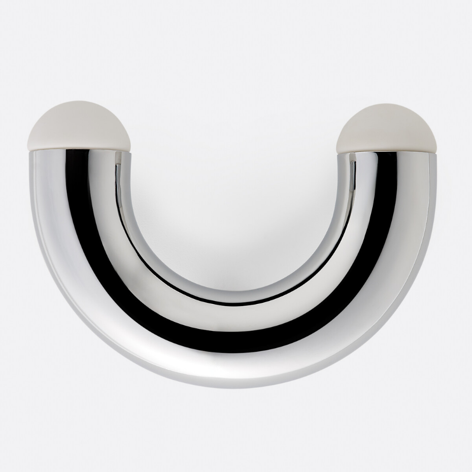 Applique en métal fer chrome et opaline, Quillo