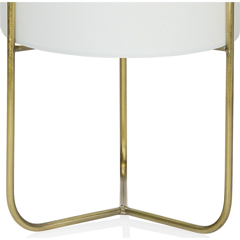 Lampe de table ronde en fer et tissu