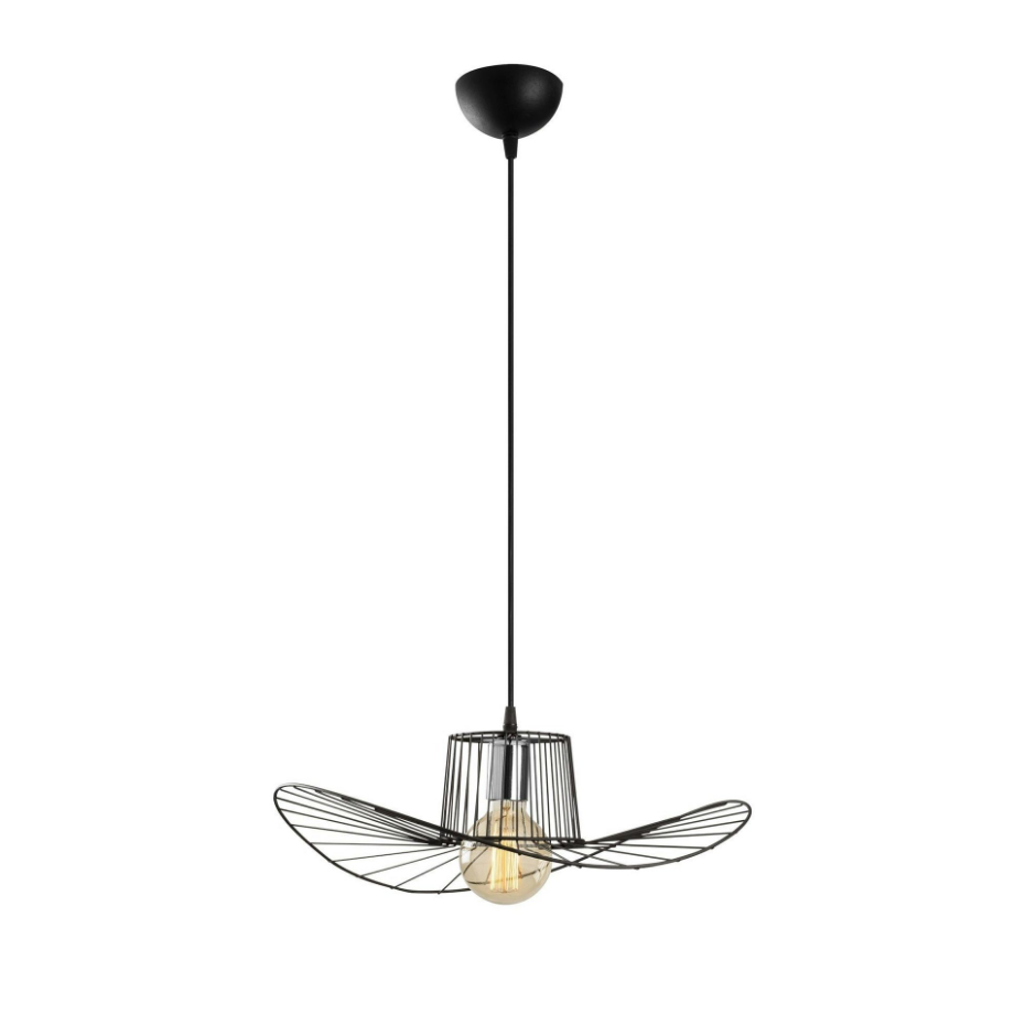 Suspension design noire métal filaire forme ondulée SINOP