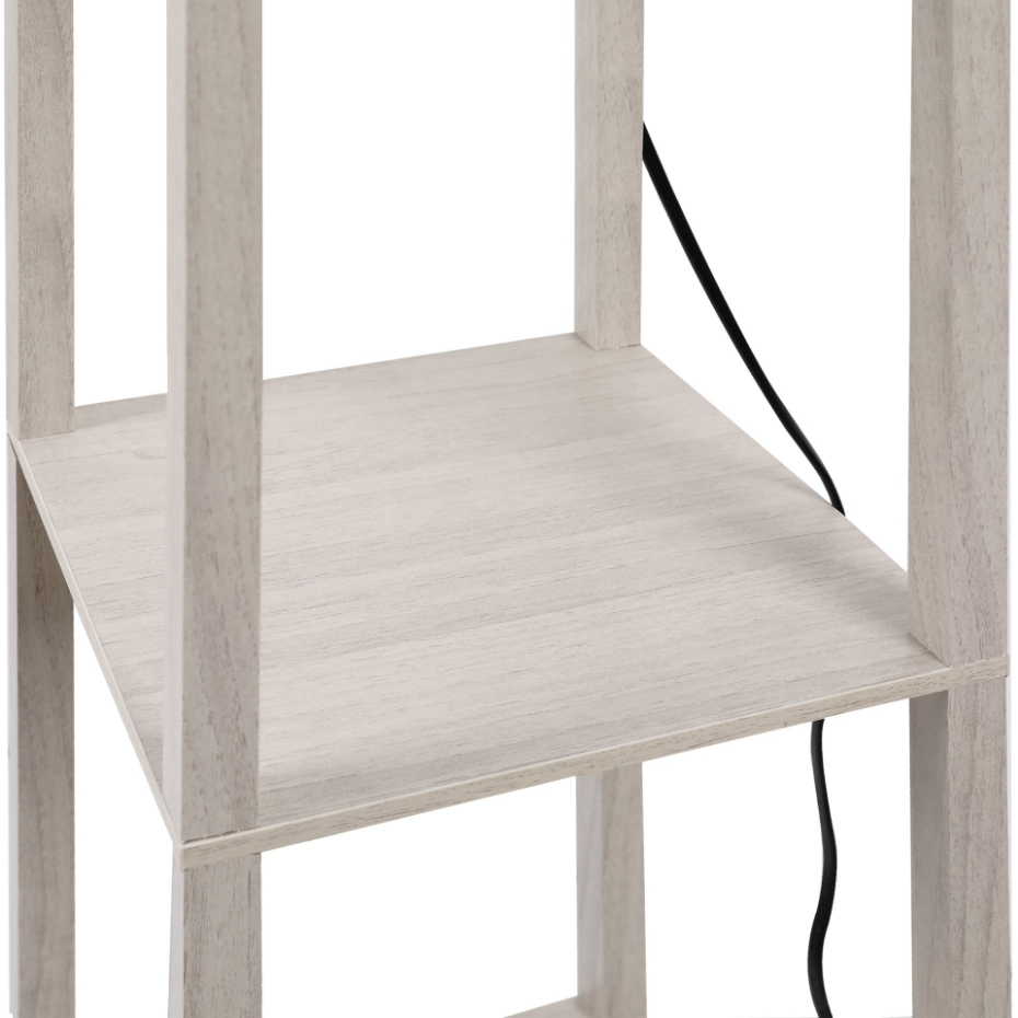 Lampadaire étagères 3 niveaux aspect bois