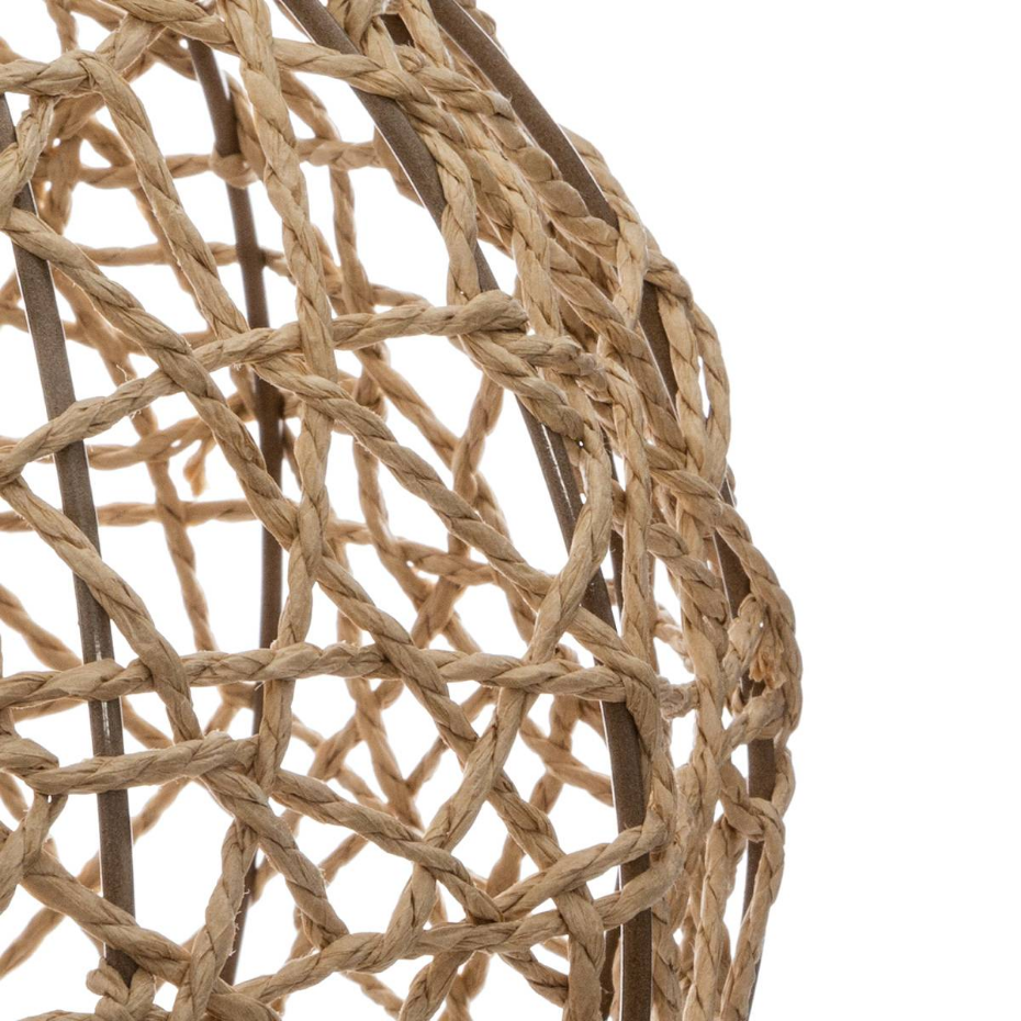 Lampe papier tressé structure fer naturel RAAHE