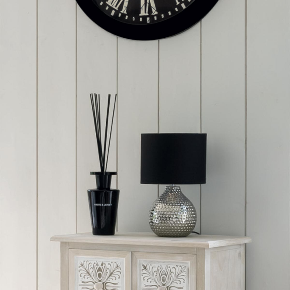Lampe céramique texturée et tissu MOZO