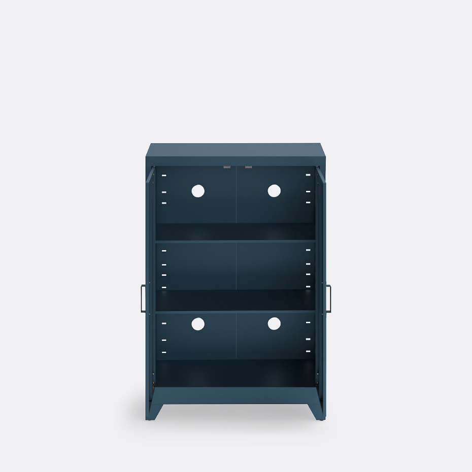 Armoire basse 2 portes en métal acier, Hiba