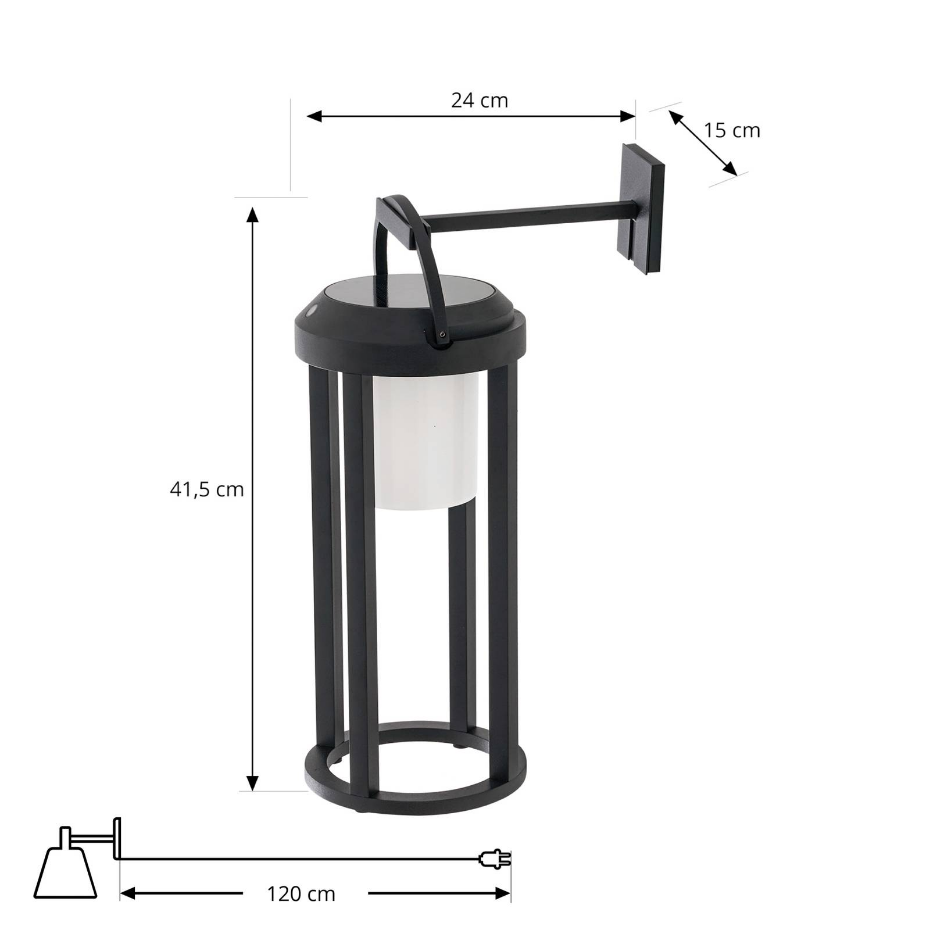 Lampe solaire extérieure en aluminiumLED