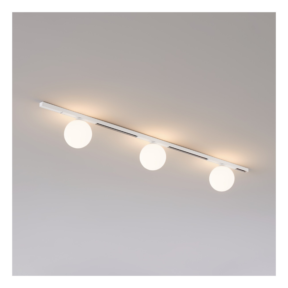 Kit rail 3 boules LED verre dépoli - LYNE