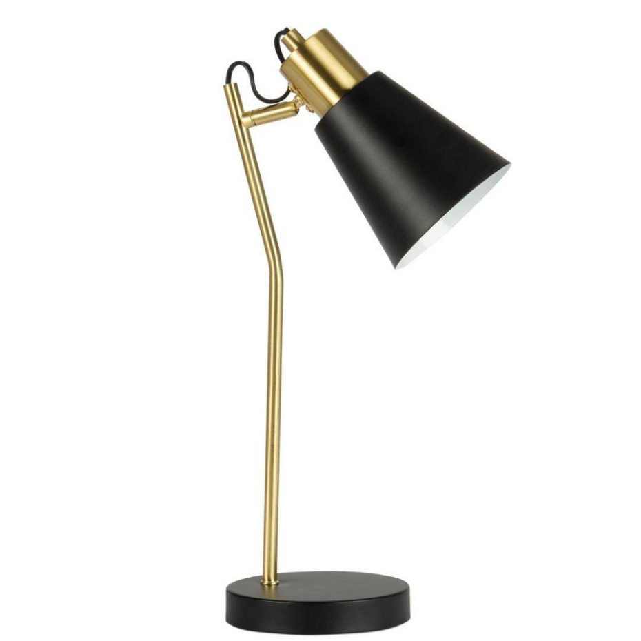 Lampe de bureau métal noir et doré 22x14x45cm