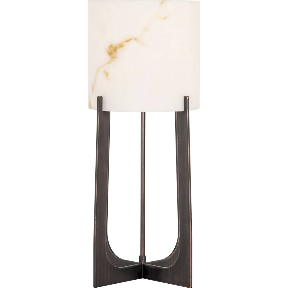 Lampe de table ronde en fer effet marbre