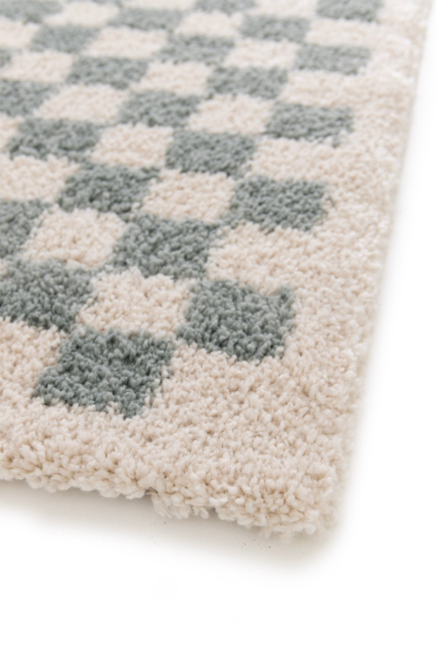 Tapis damier poils longs doux et volumineux CHECKERS