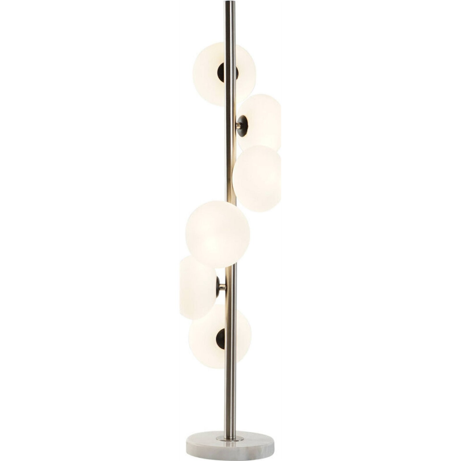 Lampadaire boule en verre et marbre Moderno