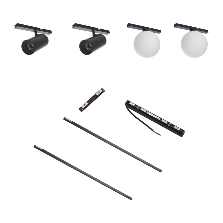 Kit 2 rails LED 2 spots + 2 boules - LYNE