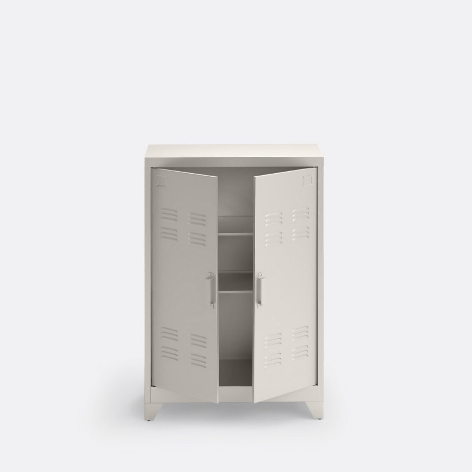 Armoire basse 2 portes en métal acier, Hiba