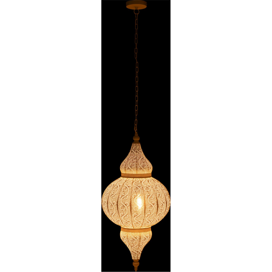 Lampe suspendue orientale en métal ajouré organique
