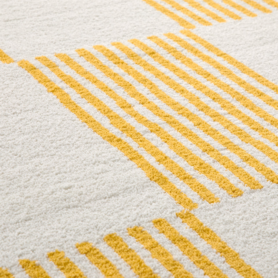 Tapis d'intérieur vintage à damier rayure GROOVY