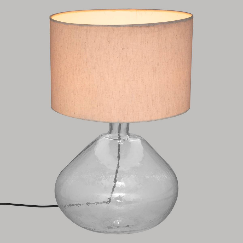 Lampe à poser verre et coton MELLY