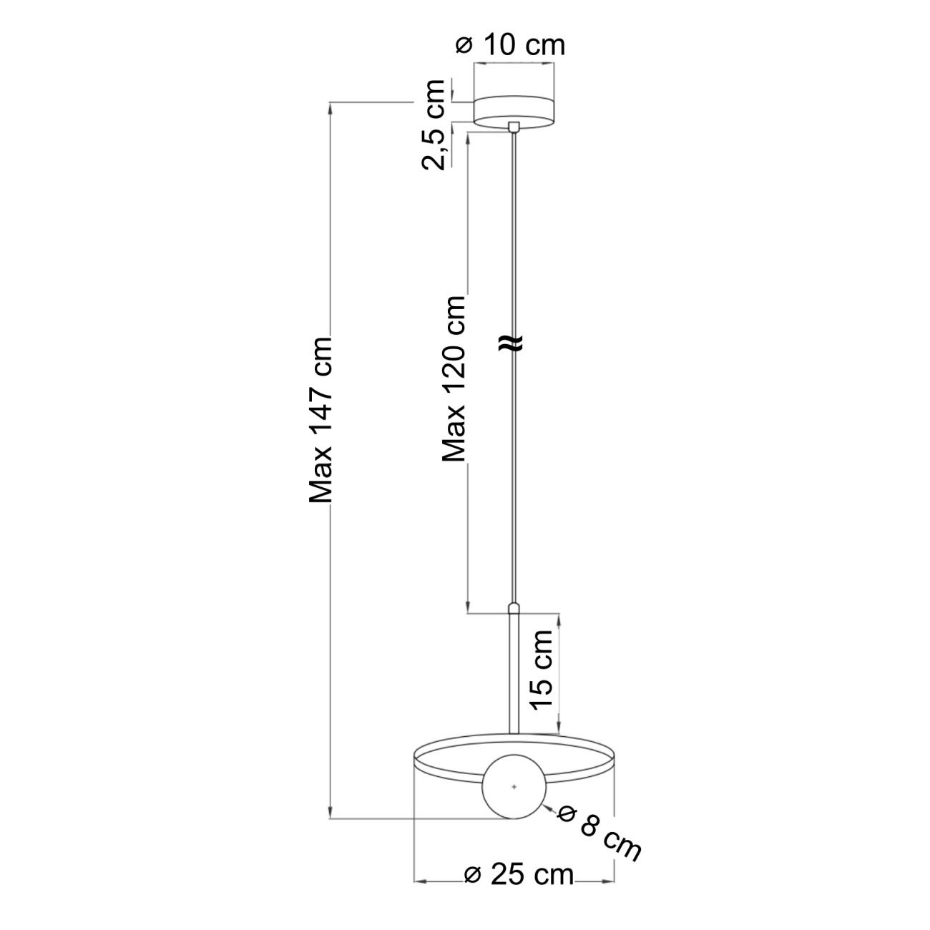 Suspension travertin et globe opale - SILVIA