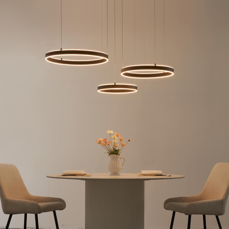 Grand lustre LED à trois anneaux - BLISKO