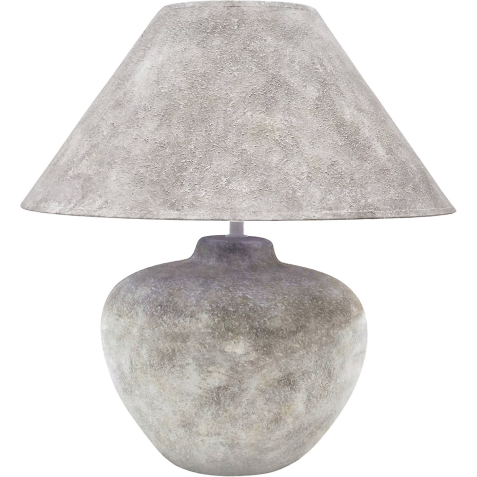 Lampe de table en céramique effet pierre ronde