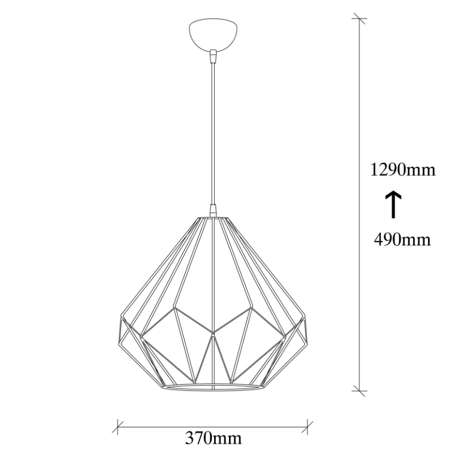 Suspension filaire noire style diamant graphique SINOP