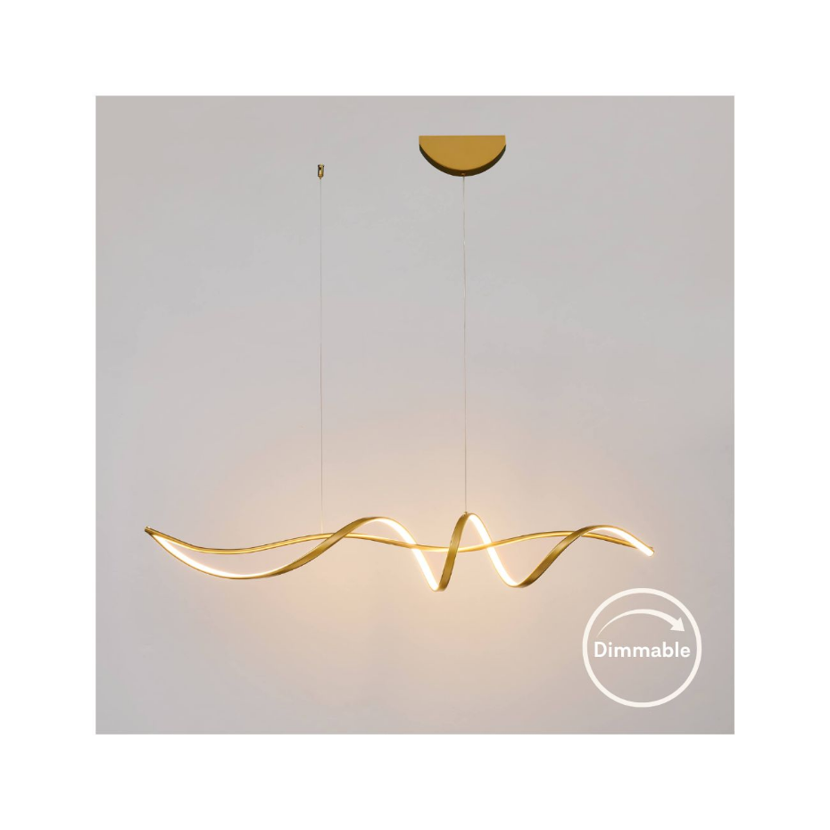 Suspension LED en spirale dorée - LYBELLA
